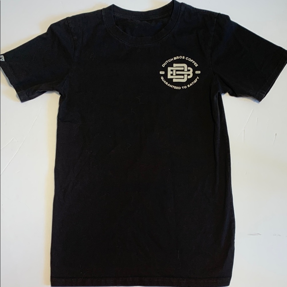 Dutch Bros Black Short Sleeve Tee Chocolate Brown Size Small - Picture 1 of 5